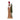 Wooden figure of a Santa Claus with a green tree on a white background
