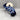 Navy ribbon with white and blue snowflake print, 2.5" x 10yd