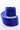 Blue velvet ribbon with a white floral pattern on a white background