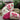Cream wool ribbon with pink piping and embroidered candy canes and bows