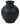 Matte charcoal round ceramic vase with narrow neck, 7.75 inches tall