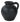 Charcoal ceramic pitcher vase with handle, 8 inches tall