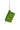 Cody Foster Book Worm glass ornament shaped like a green book with glitter gold lettering, leafy accents, white bookmark, and hanging cord.