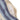 Close-up of hidden zipper on blue striped lumbar pillow showing inner pillow insert.