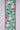 Christmas-themed ribbon with snowmen, trees, and presents on a green background