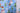 Christmas-themed fabric with snowmen, trees, and presents on a blue background