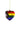 Cody Foster Pride Heart glass ornament with rainbow stripes, Progress Pride-inspired side accents, glitter trim, gold cap, and hanging cord.