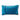 Straight needlepoint pillow back view with bright blue velvet backing and embroidered Furbish logo