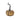Small antique gold cast aluminum Totem Pumpkin with rounded segments and a tall curled dark stem on a white background.