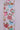 Front side view of pastel Christmas hot cocoa mug ribbon with iridescent edge