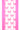 Front side view of pink bow print ribbon with textured edge detail