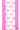 Back side view of pink bow print ribbon with textured edge detail