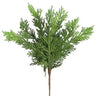 Realistic 10-inch green cedar pick with faux evergreen foliage and wired stem