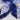 Blue & White Chinoiserie Velvet Glitter Clip On Poinsettia Stem, 10"Dia x 4"H