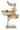 Gold aluminum jumping deer decorative bowl with detailed antlers and an integrated round bowl, measuring 11.5 inches high for elegant tabletop and holiday décor.