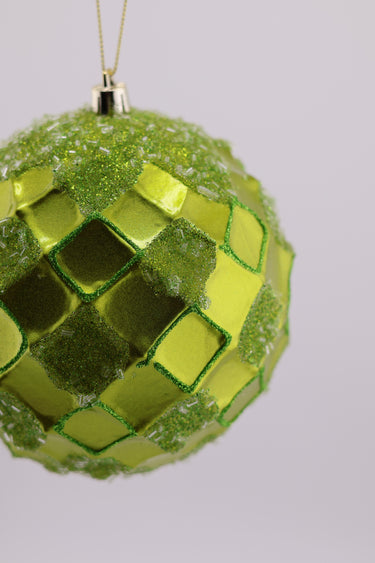 4.75" Green Hammered Ball Ornament