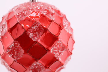 4.75" Red Hammered Ball Ornament