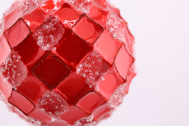 4.75" Red Hammered Ball Ornament