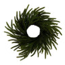 12-inch green real-touch Norfolk pine candle ring with layered faux evergreen foliage
