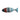 Blue embroidered fish-shaped pillow with textured cotton details