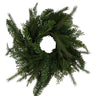 16-inch green mixed pine wreath with layered artificial evergreen foliage