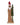 Wooden figure of a Santa Claus with a green tree on a white background