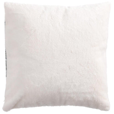 Knitted Fur Pillow, Green & White, 16"Wx16"L