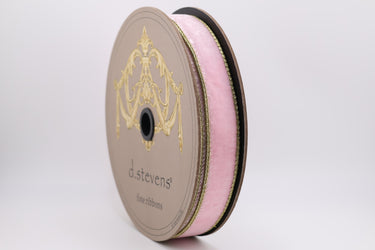 Strawberry Velvet Ribbon w/ Gold Back - 1" x 10yds (d. stevens)