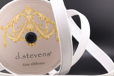 Winter White Velvet Ribbon w/ Dupion Back - 1" x 10yds (d. stevens)