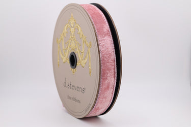 Pink Velvet Ribbon w/ Metallic Back - 1" x 10yds (d. stevens)