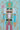 Decorative ribbon with a reindeer design on a light blue background