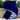 Royal blue velvet wired ribbon with blue-and-white chinoiserie dupioni backing, 2.5 inches wide by 10 yards.