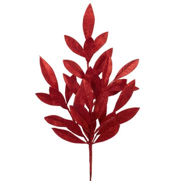 21" Glittered Bay Leaf Spray