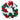 24-inch Christmas wreath decorated with plush red, green, and white velvet bows featuring a fabric-covered backing and hanging loop.