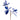 27" Blue & White Velvet Glitter Magnolia Leaf Spray