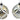 5" Floral Daisy Ball Ornament - Silver/Gold & Gold/Silver (Set of 2)