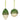 White/Green Pine Ornament, Glass (Set of 2)