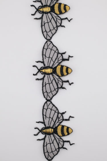 Felt Embroidered Honey Bee Wired Garland Ribbon – 2" x 5 Yards (d. stevens)