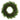 Green wreath with brown rustic base on a white background