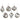 3" Silver Glass Ornament (Set of 6)