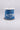 Blue ribbon with white fish patterns on a white background