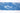 Blue ribbon with white fish patterns on a white background