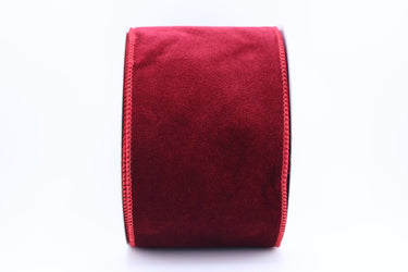 Burgundy Velvet Ribbon w/ Satin Backing 4" x 10yd