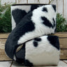Black and white cow print faux fur ribbon roll