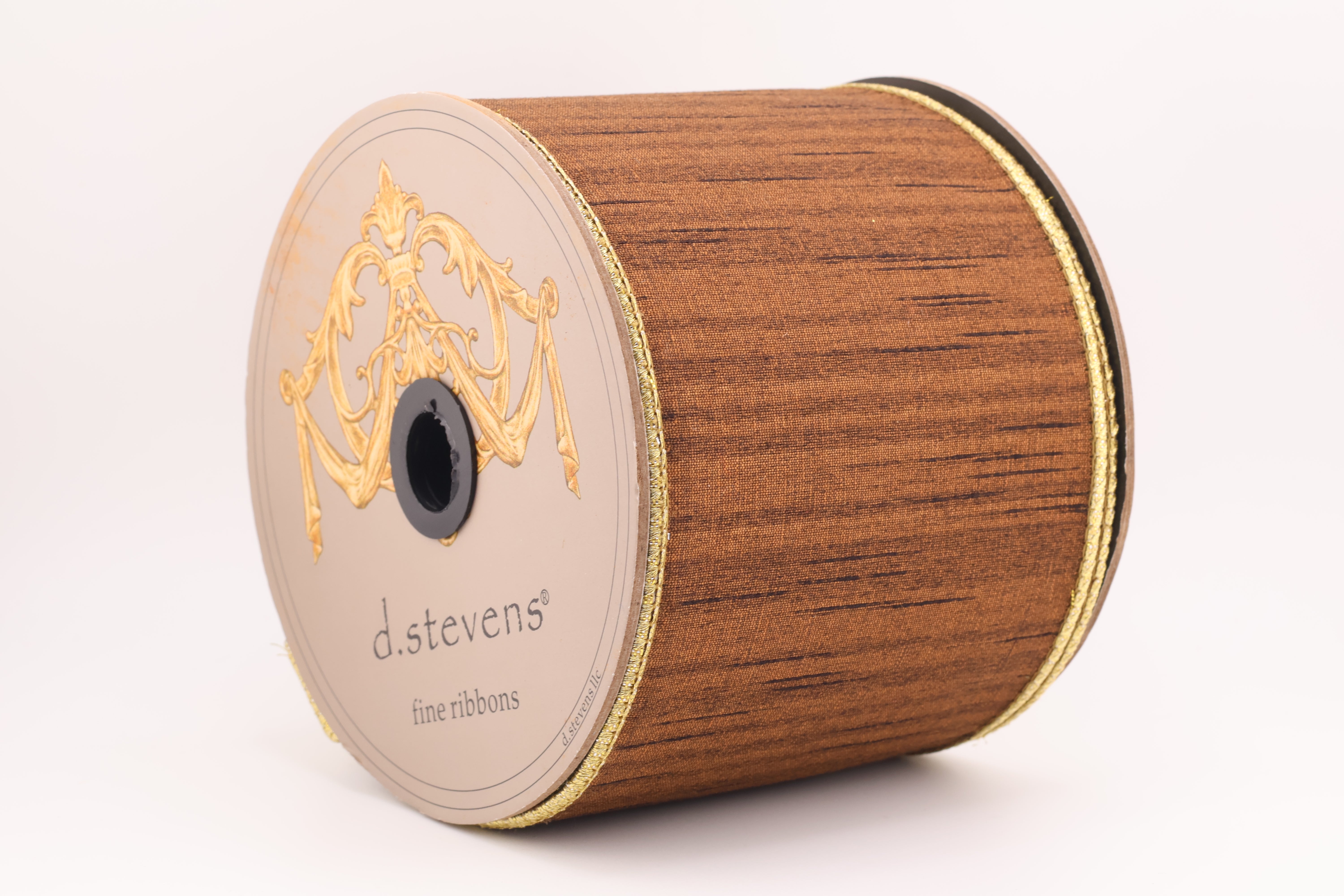 Slub Ribbon Walnut Slub Dupion Ribbon with Metallic Gold Back – d.stevens – Maxwell's