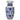 5-inch ceramic vase with blue floral pattern and wide flared opening