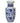 5-inch ceramic vase with blue floral pattern and wide flared opening
