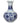 Small ceramic vase with blue floral pattern and flared neck, 5 inches tall