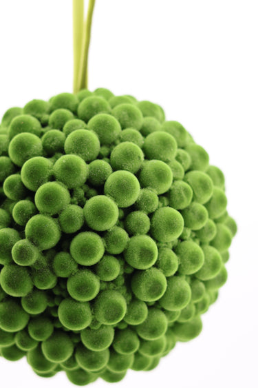 5" Green Pompon Ball Ornament
