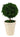 13-inch tall preserved cypress ball topiary in grey clay pot